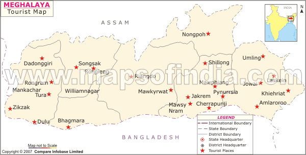 Meghalaya Map Map Of Meghalaya India India Maps Maps India